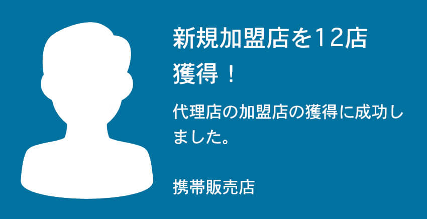 新規加盟店を12店
獲得！