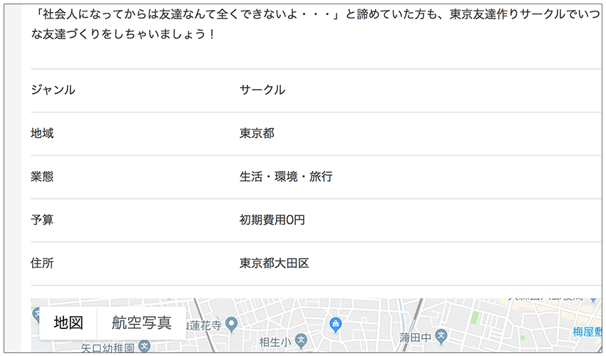 基本情報を載せる