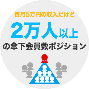 毎月5万円の収入だけど傘下会員数は2万人以上
